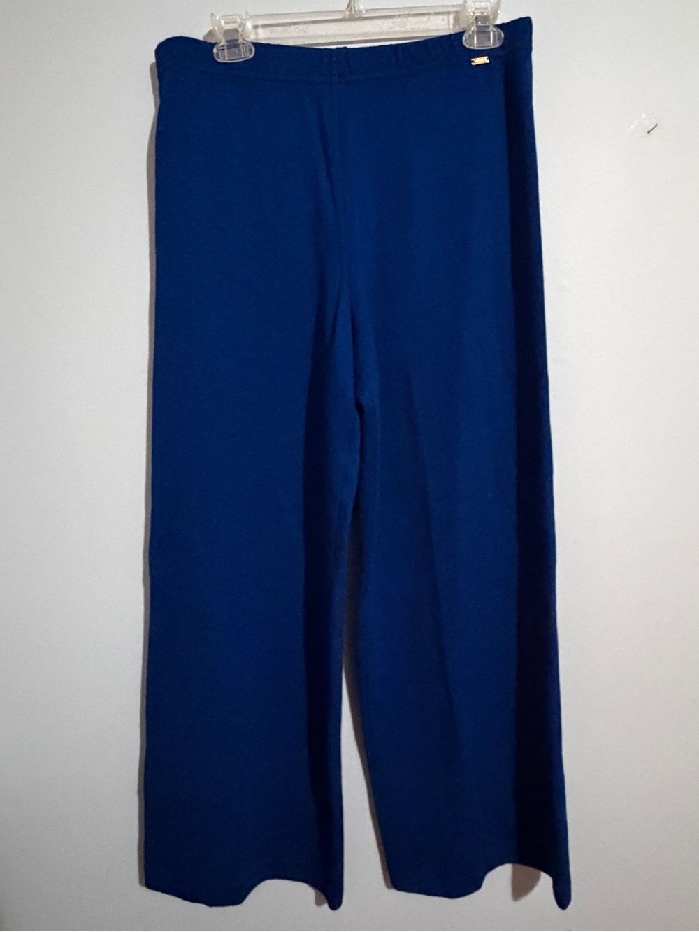St. John Sport Wide-Leg Pull-On Pants in Royal Blue- Medium